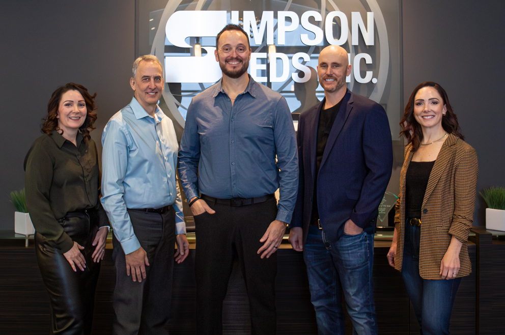 New Simpson Seeds Management Team; Clayton, Sherri, Nicole, Elyce and Tyler